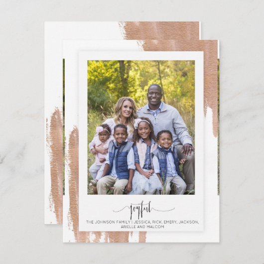 Mondern Joyful Christmas Kaart met gouden elemente (Voorkant / Achterkant)