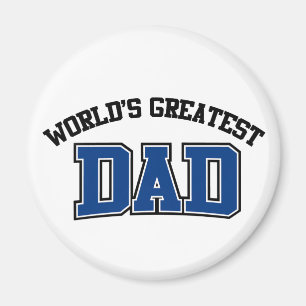 Mondes plus grand papa Magnet bleu