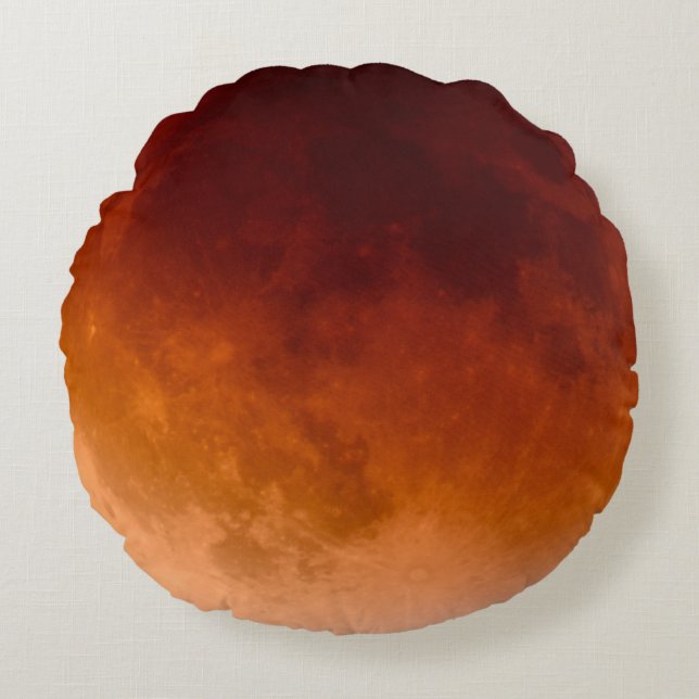 Mondfinsternis Orange Mond Moon Rond Kussen (Voorkant)