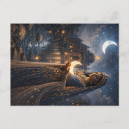 Mondgöttin mit leuchtender Sichel Briefkaart