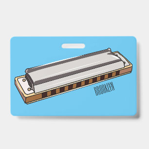 Mondharmonica cartoon illustratie badge