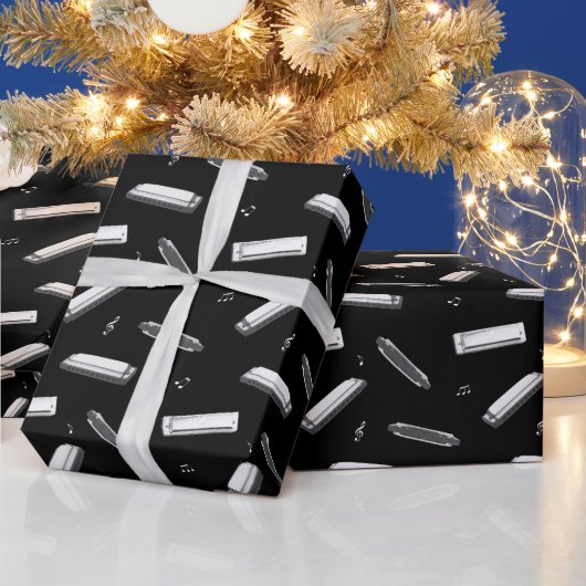 Mondharmonica Speler Cadeaupapier (Feestdagen)
