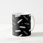 Mondharmonica Speler Mondorgel Muzieknoten Patroon Koffiemok (Voorkant rechts)