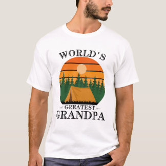 Mondiaal Beste Opa Kampeer Shirt Retro