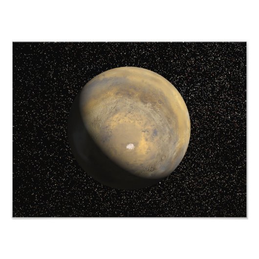 Mondiaal uitzicht van Mars Foto Afdruk (Voorkant)