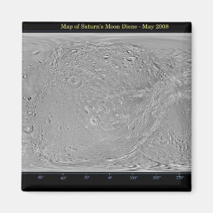 Mondiale kaart van Saturnus's maan Dione Magneet