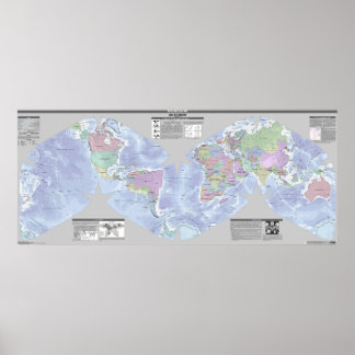 Mondiale politieke kaart van Cahill-Keye Poster