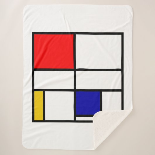 Mondriaan 3 sherpa deken (Voorkant)