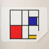 Mondriaan 3 sherpa deken (Voorkant (horizontaal))