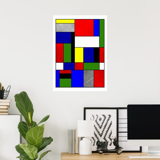 Mondriaan #4 poster (Thuiskantoor)