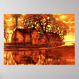 Mondriaan - Boerderij bij Duivendrecht Poster