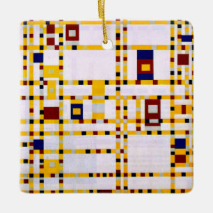 Mondriaan - Broadway Boogie Woogie Keramisch Ornament