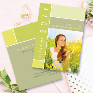 Mondriaan Color Blocks Mod Foto Graduparty Kaart