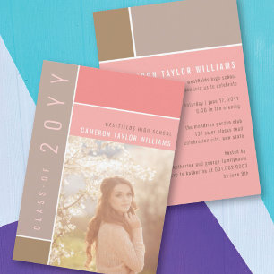 Mondriaan Color Blocks Mod Foto Graduparty Kaart