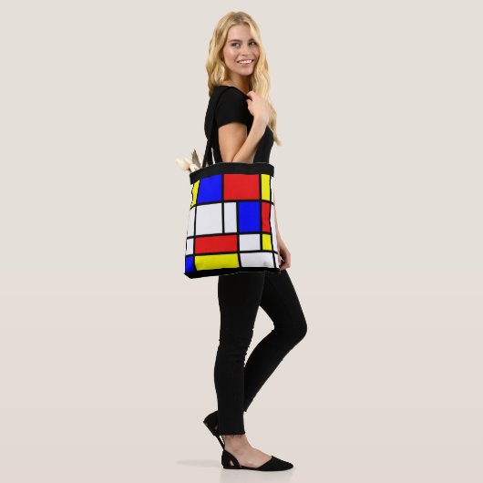 Mondriaan - Colors Canvas tas (Op model)