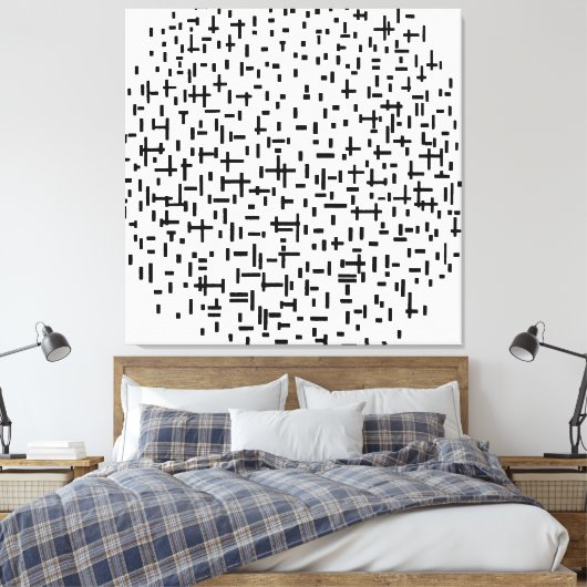 MONDRIAAN - COMPOSITIE IN LIJN tweede staat - 1917 Canvas Afdruk (Insitu (Slaapkamer))