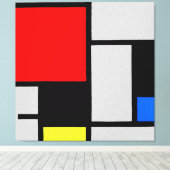 MONDRIAAN - COMPOSITIE MET GROOT ROOD VLAK 1921 CANVAS AFDRUK (Insitu (Houten vloer))