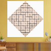 MONDRIAAN - COMPOSITIE MET RASTER 4: LOZENGE - 191 CANVAS AFDRUK (Insitu (Woonkamer))