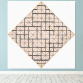 MONDRIAAN - COMPOSITIE MET RASTER 4: LOZENGE - 191 CANVAS AFDRUK (Insitu (Houten vloer))
