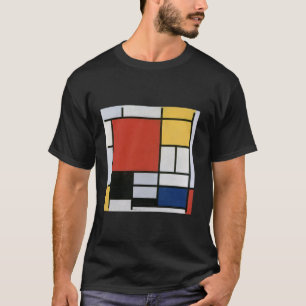 Mondriaan Compositie met Rood Geel Blauw Zwart Ar T-shirt