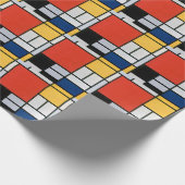Mondriaan Compositie Rood Geel Blauw Zwart Cadeaupapier (Hoek)