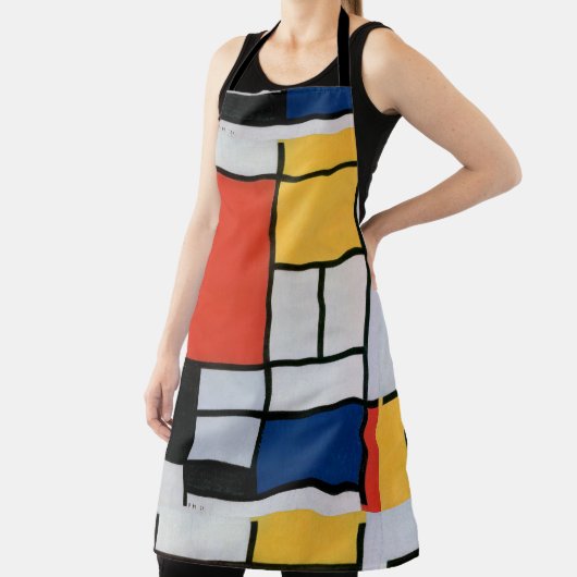 Mondriaan Compositie Rood Geel Blauw Zwart Schort (Insitu)