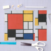 Mondriaan Compositie Rood Geel Blauw Zwart Tissuepapier (Craft)