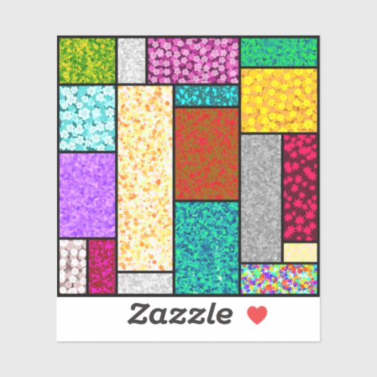 Mondriaan Floral Graphic Design Abstraction Sticker (Vel)