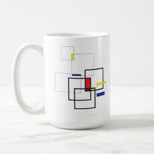 Mondriaan Geïnspireerde Geometrische Compositie Koffiemok