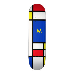 Mondriaan geïnspireerde geometrische vormgeving A Skateboard
