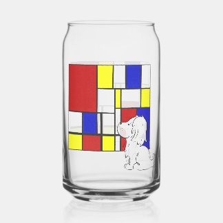 Mondriaan Geïnspireerde Kamille Blikvorm Glas