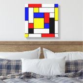 Mondriaan Geometric Art 2 Canvas Afdruk (Insitu (Slaapkamer))