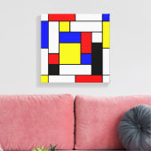 Mondriaan Geometric Art 2 Canvas Afdruk (Insitu (Woonkamer))