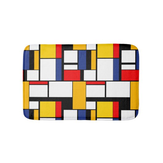 Mondriaan Geometric Minimalist Comopsition Modern Badmat (Voorkant)