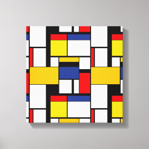 Mondriaan Geometric Minimalist Comopsition Modern Canvas Afdruk