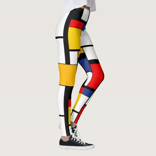 Mondriaan Geometric Minimalist Comopsition Modern Leggings (Rechts)