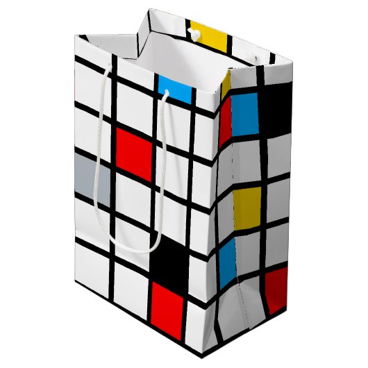 Mondriaan Geometric Minimalist Comopsition Modern Medium Cadeauzakje (Voorkant Gekanteld)