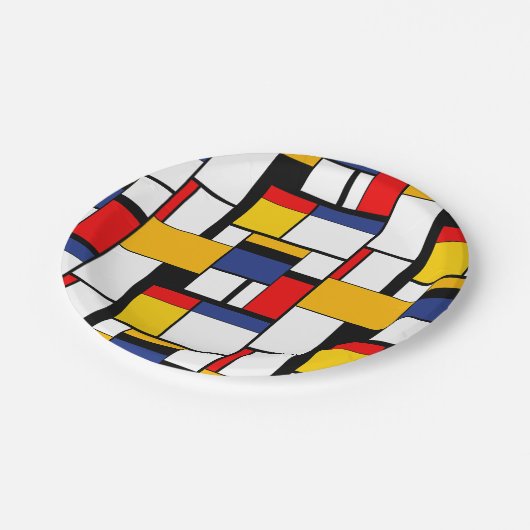 Mondriaan Geometric Minimalist Comopsition Modern Papieren Bordje (Gekanteld)