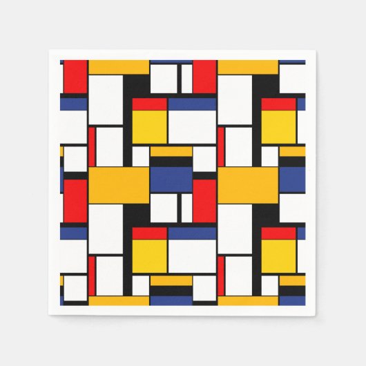 Mondriaan Geometric Minimalist Comopsition Modern Servet (Voorkant)