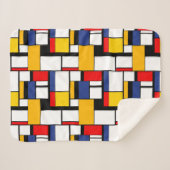 Mondriaan Geometric Minimalist Comopsition Modern Sherpa Deken (Voorkant (horizontaal))