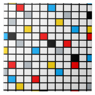 Mondriaan Geometric Minimalist Comopsition Modern Tegeltje