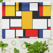Mondriaan Geometric Minimalist Comopsition Modern Theedoek (Gevouwen)