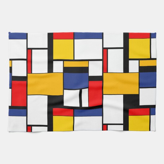 Mondriaan Geometric Minimalist Comopsition Modern Theedoek (Horizontaal)