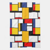 Mondriaan Geometric Minimalist Comopsition Modern Theedoek (Verticaal)