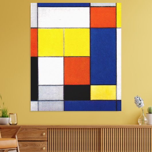 MONDRIAAN - Grote Compositie B - 1920 - Canvas Afdruk (Insitu (Woonkamer))