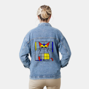 Mondriaan kat denim jacket