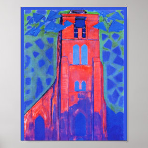 Mondriaan - Kerkkertoren in Domburg Poster