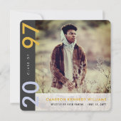 Mondriaan kleurenblokken Afstudeerder Modern Foto Aankondiging (Voorkant)