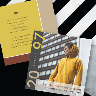 Mondriaan kleurenblokken Afstudeerder Modern Foto Aankondiging