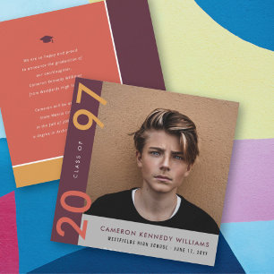 Mondriaan kleurenblokken Afstudeerder Modern Foto Aankondiging